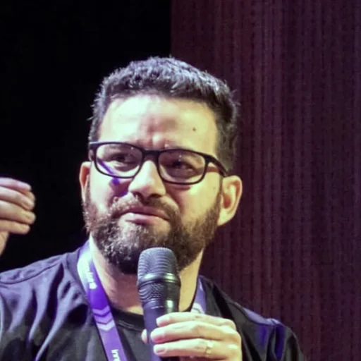 Érico Rodrigues, fundador do Orzon, falando num evento